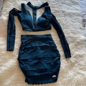 Two piece, skirt and crop top